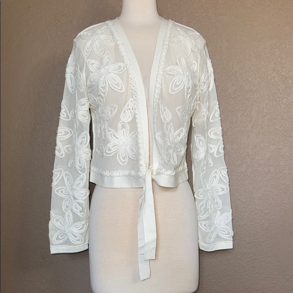 Elegant Ivory Embroidered Sweater